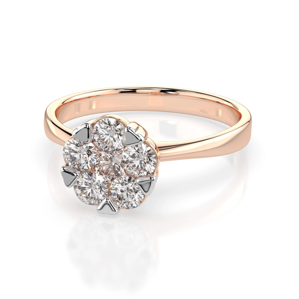 Inel din Aur cu Diamante, Forma Rotund Briliant, 0,58 CT