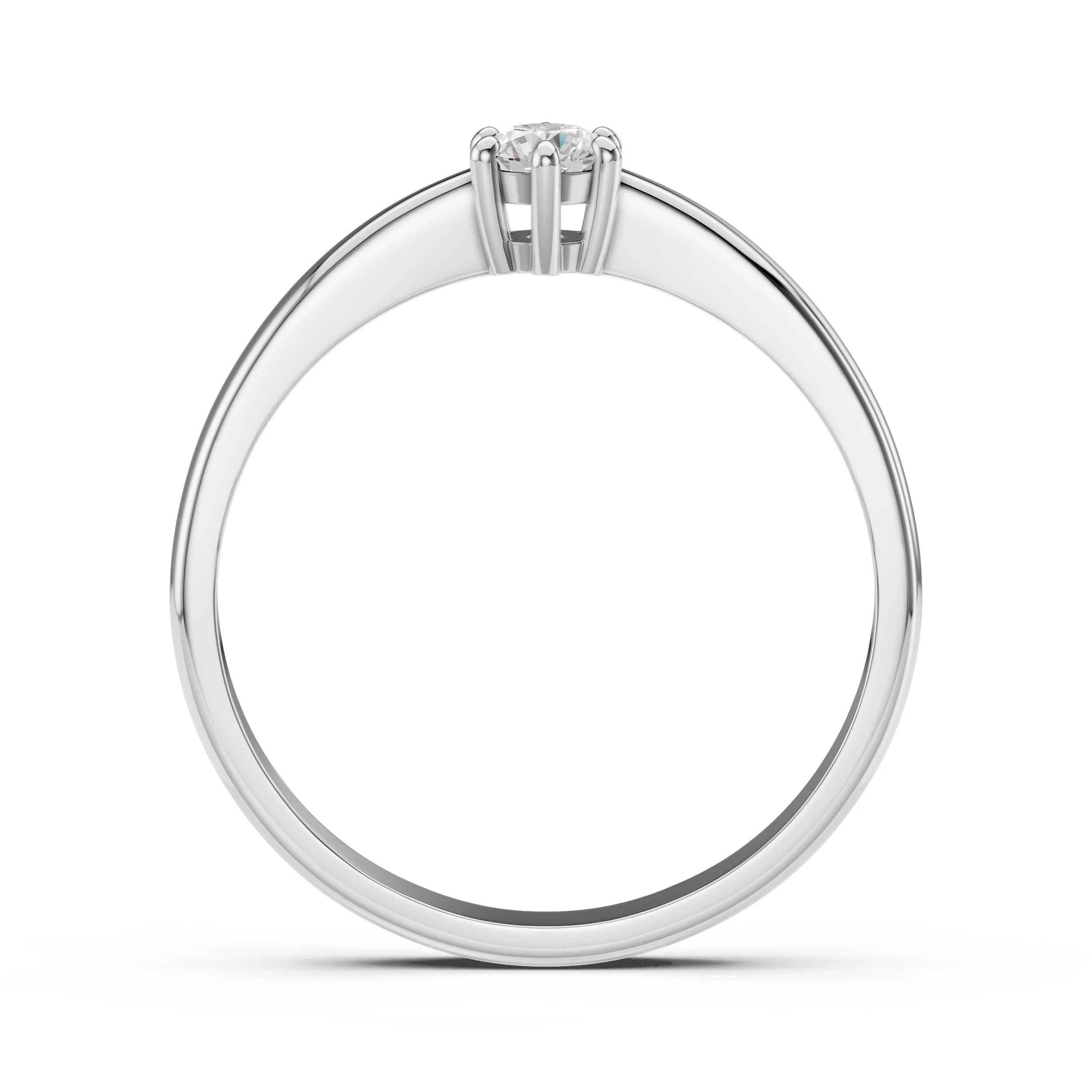 Inel de Logodnă Solitaire din Aur, Diamant Rotund Briliant 0.15 CT