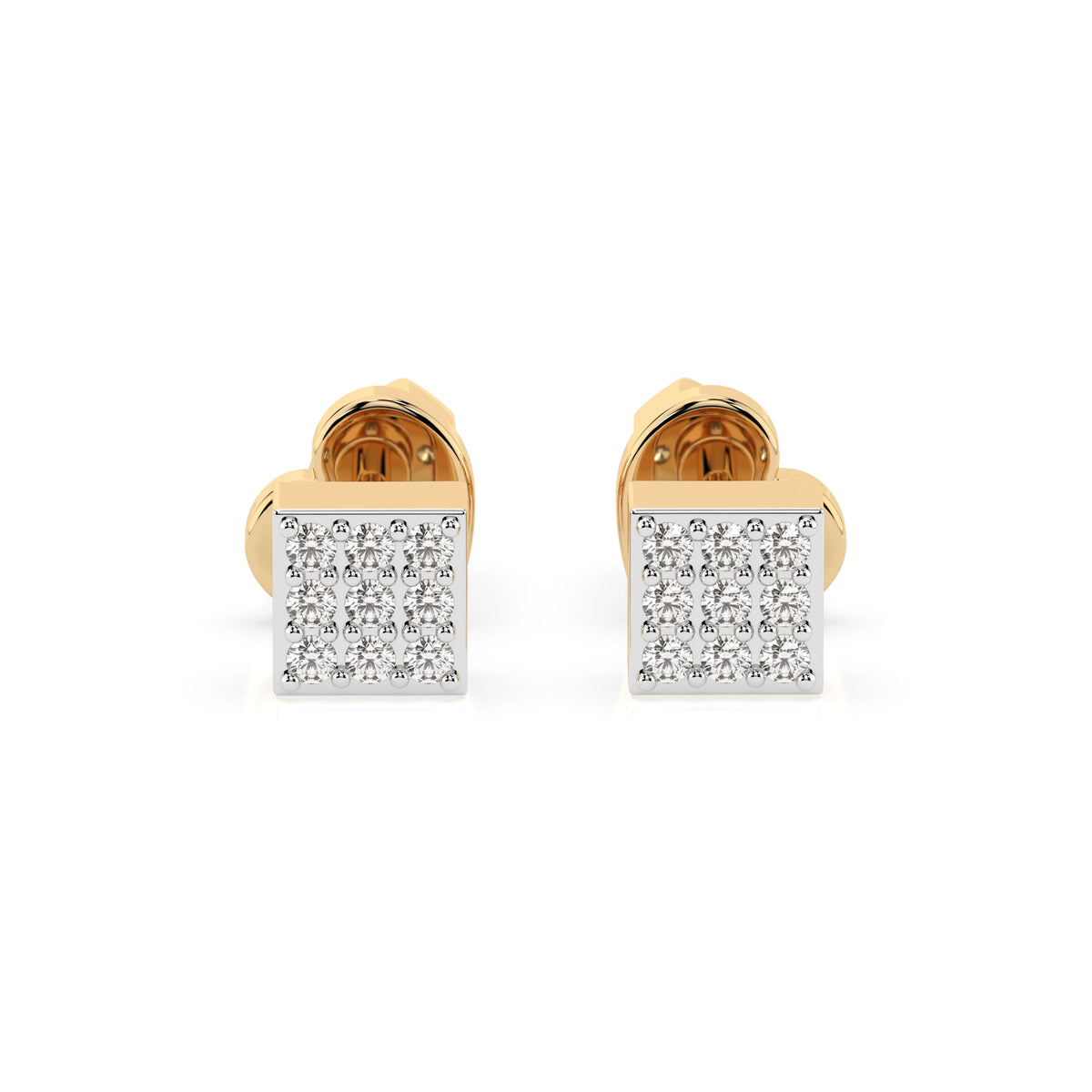 Cercei din Aur cu Diamante, Forma Rotund Briliant, 0,11 CT