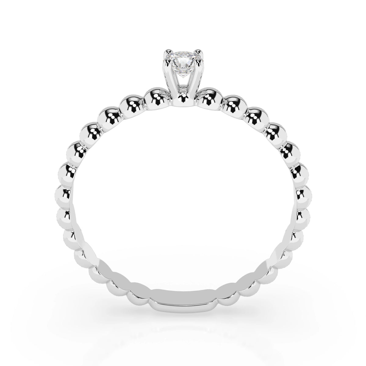 Inel de Logodnă Solitaire din Aur, Diamant Rotund Briliant 0,08 CT