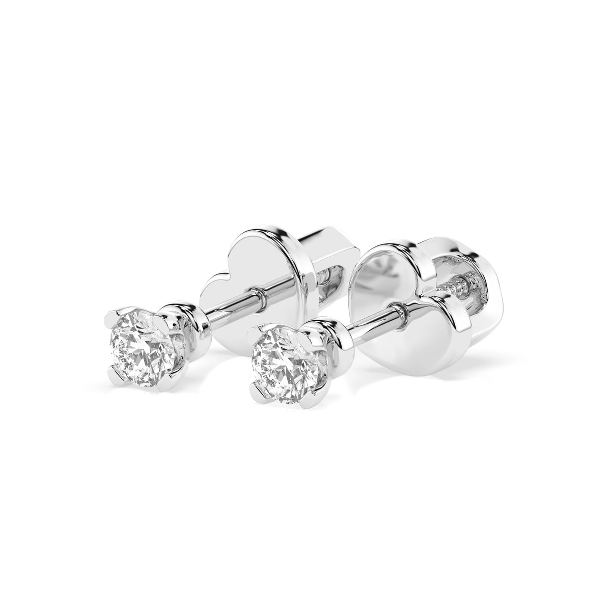 Cercei din Aur cu Diamante, Forma Rotund Briliant, 0,30 CT