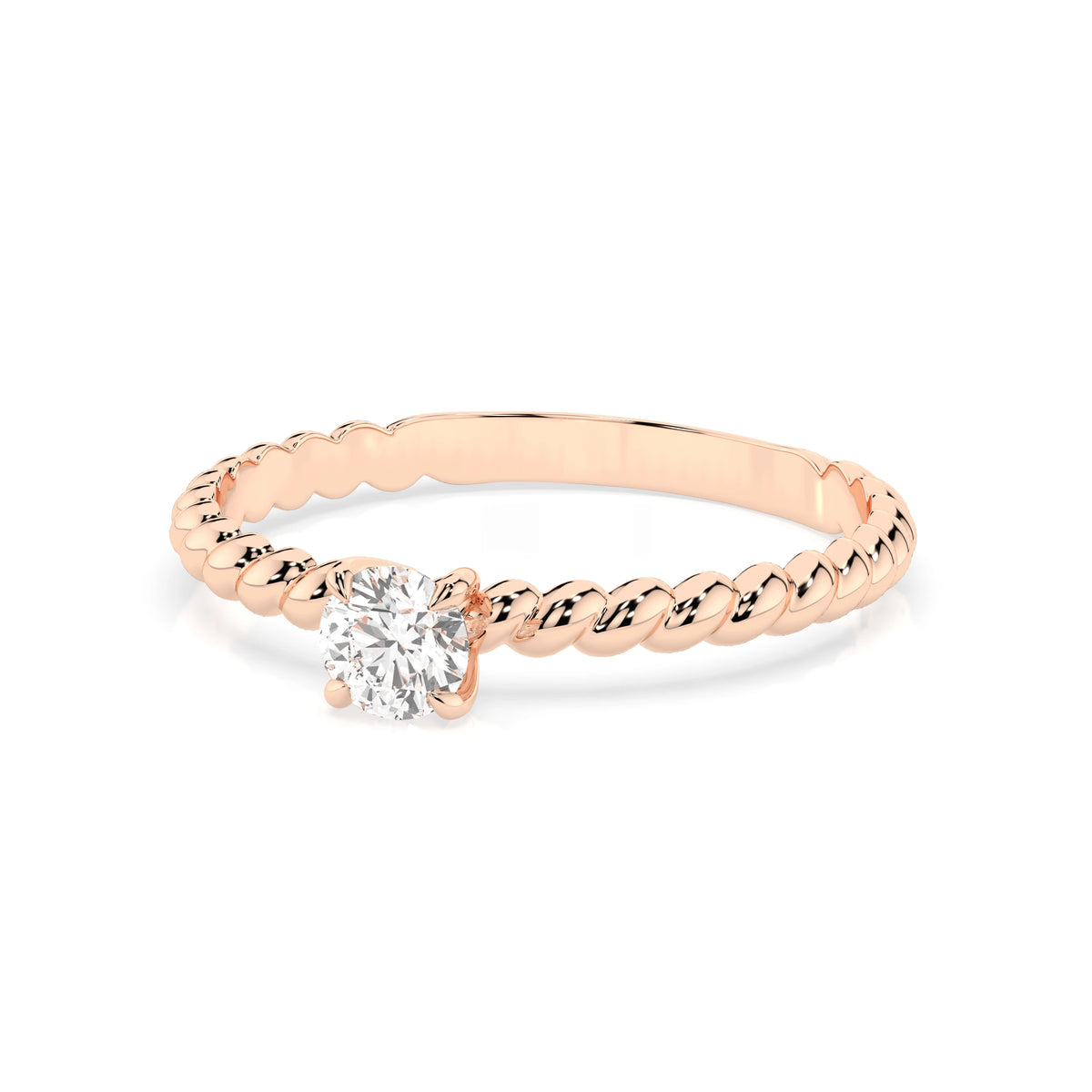 Inel de Logodnă Solitaire din Aur, Diamant Rotund Briliant 0,30 CT
