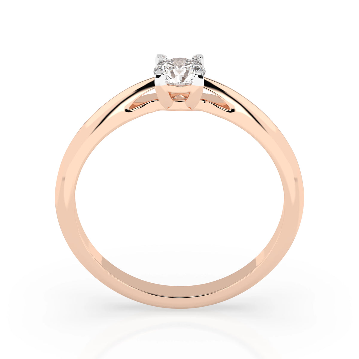 Inel de Logodnă Solitaire din Aur, Diamant Rotund Briliant 0,30 CT