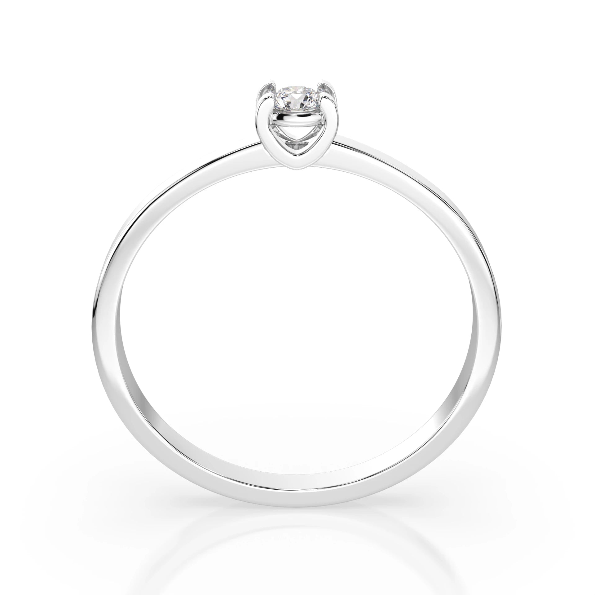 Inel de Logodnă Solitaire din Aur, Diamant Rotund Briliant 0.10 CT