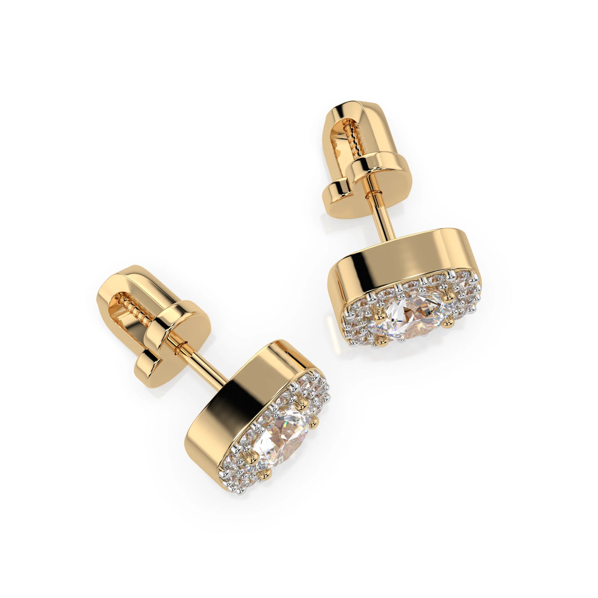 Cercei din Aur cu Diamante, Forma Rotund Briliant, 0,78 CT
