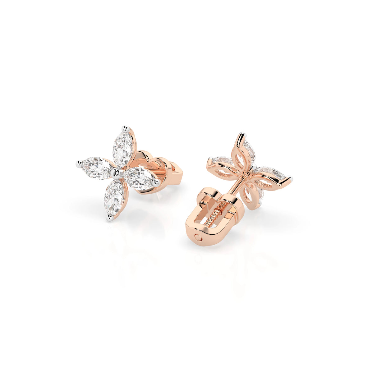 Cercei din Aur cu Diamante, Forma Marquise, 0,80 CT
