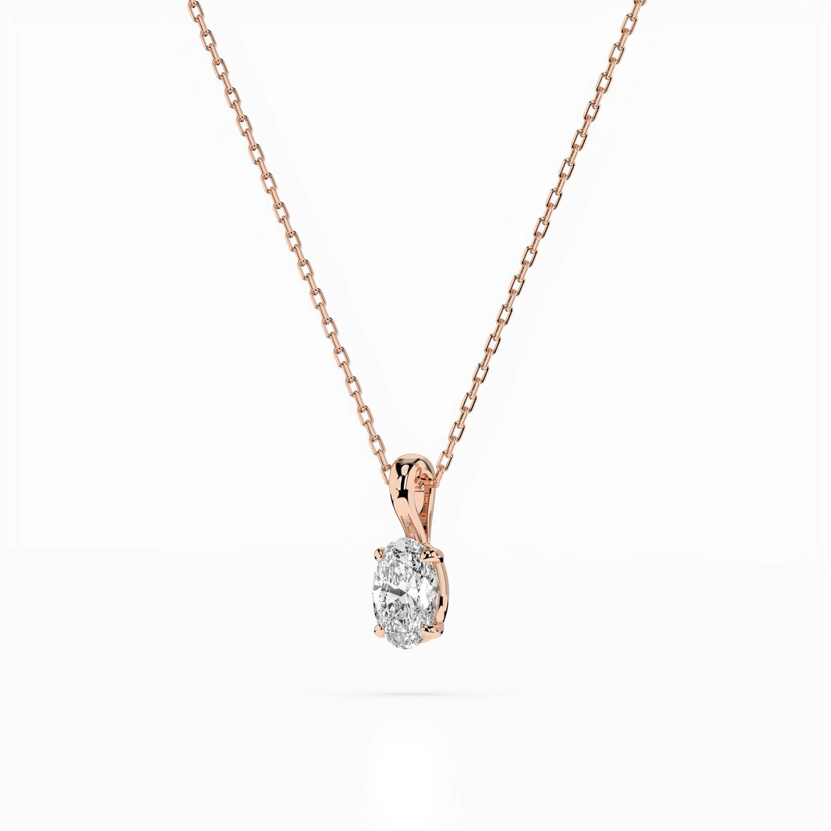 Colier din Aur cu Diamant, Forma Oval, 0,30 CT