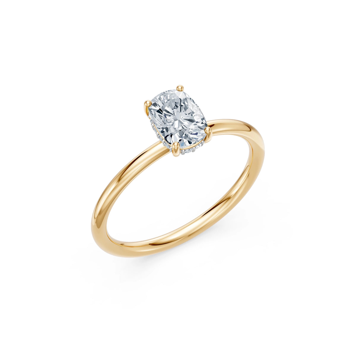 Inel de Logodnă Solitaire din Aur, Diamant Cushion 1,00 CT