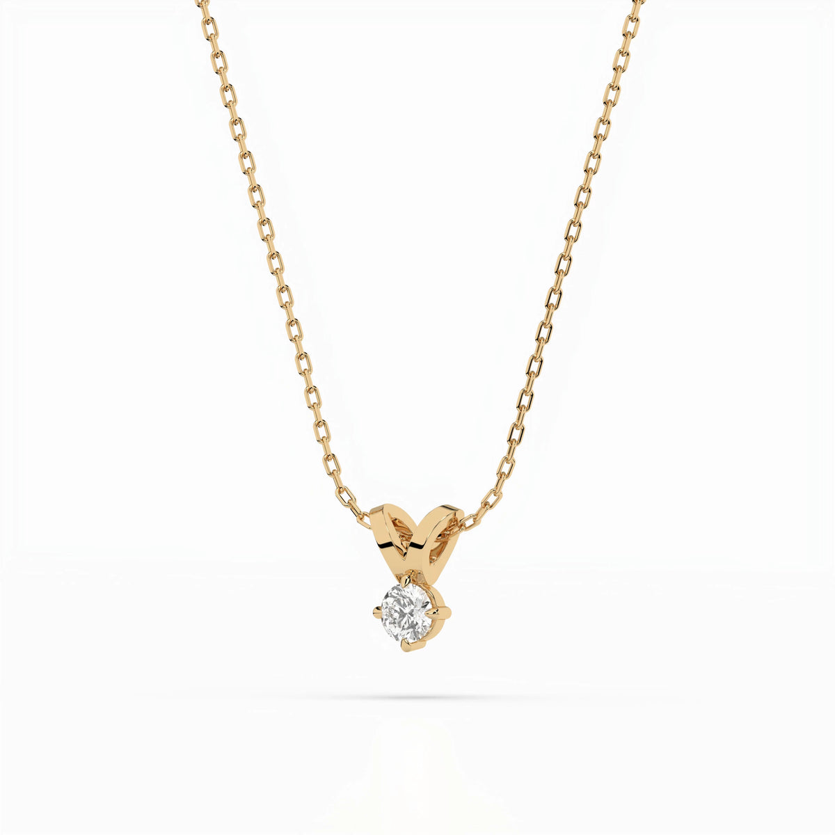 Colier din Aur cu Diamant, Forma Rotund Briliant, 0,10 CT