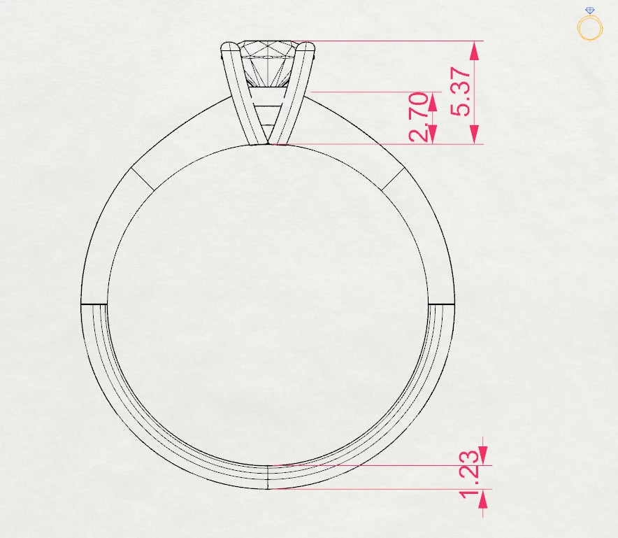 Inel de Logodnă Solitaire din Aur, Diamant Rotund Briliant 0,35 CT
