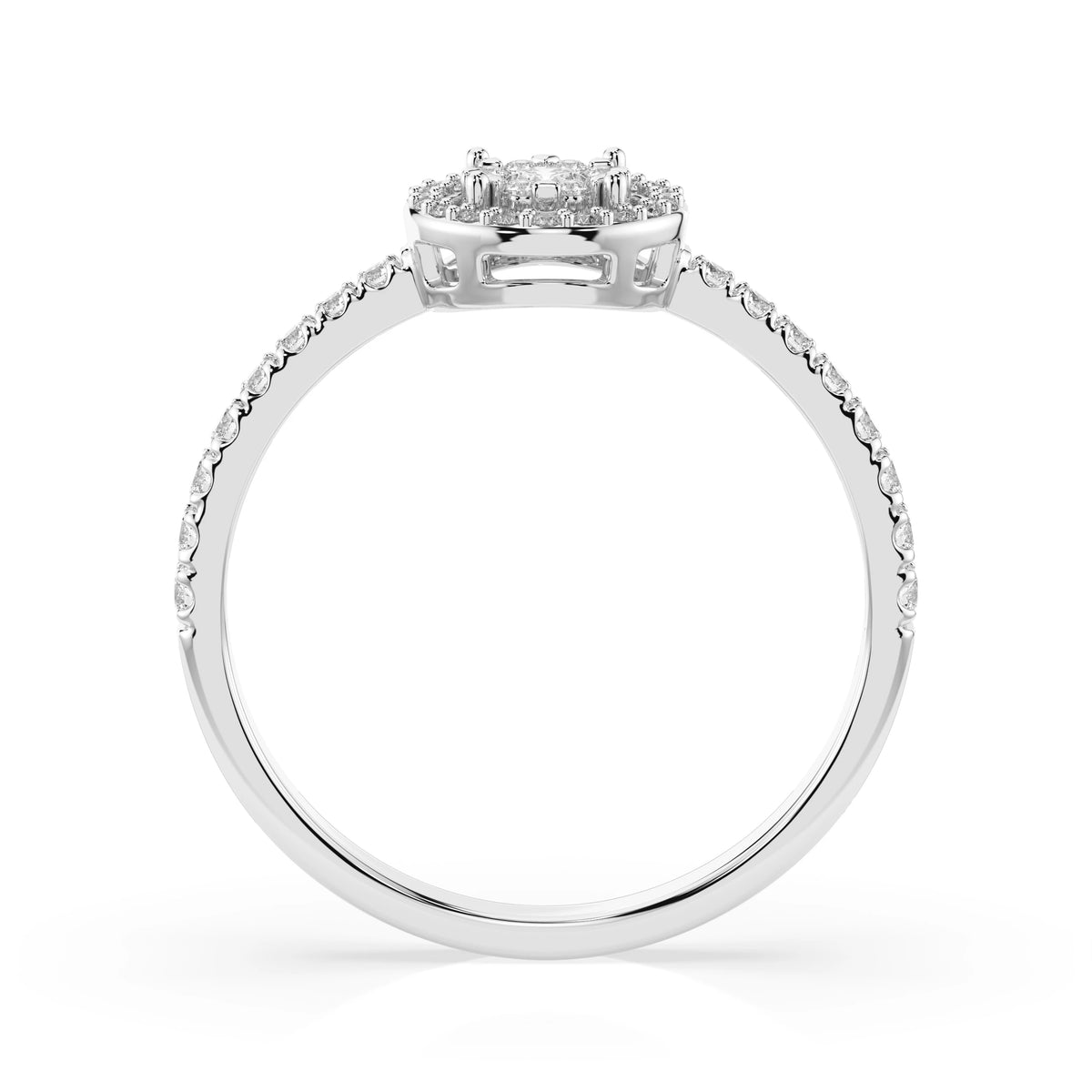 Inel din Aur cu Diamante, Forma Rotund Briliant, 0,31 CT