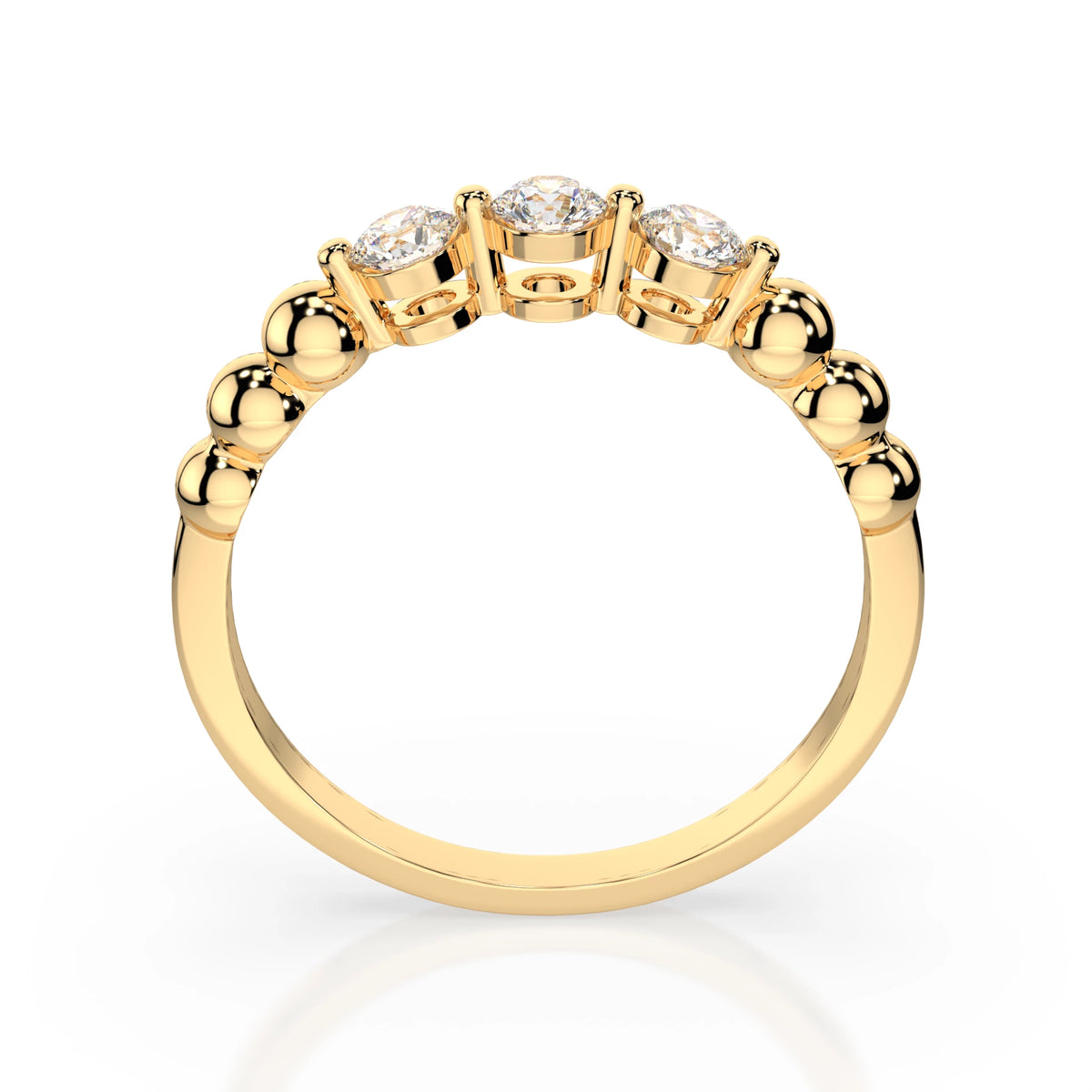Inel din Aur cu Diamante, Forma Rotund Briliant, 0,39 CT