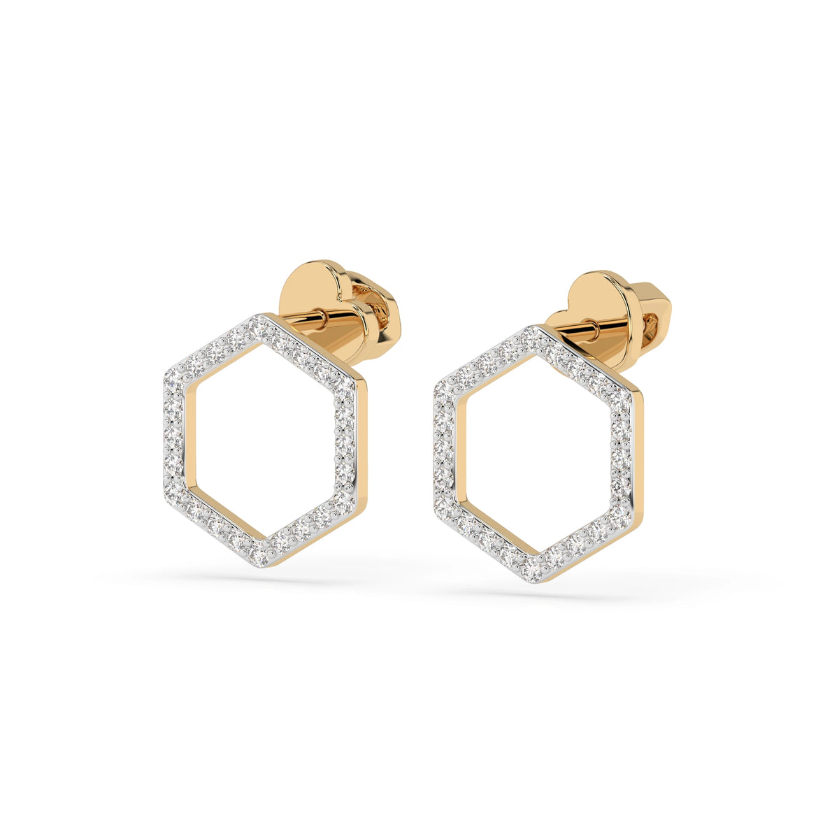 Cercei din Aur cu Diamante, Forma Rotund Briliant, 0,29 CT