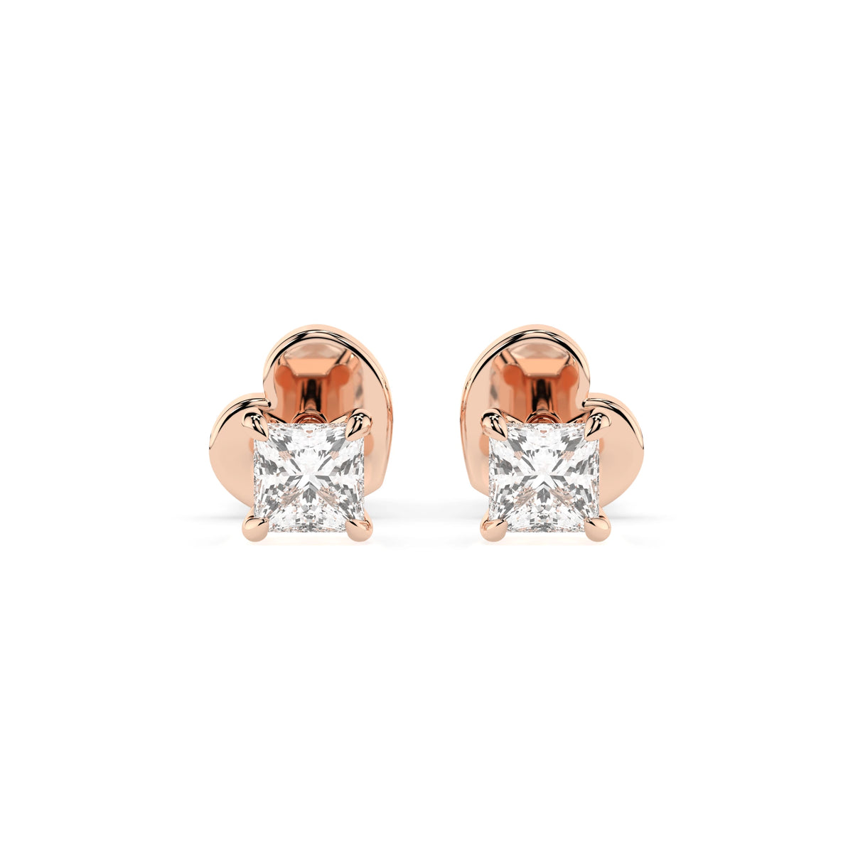 Cercei din Aur cu Diamante, Forma Princess, 0,20 CT
