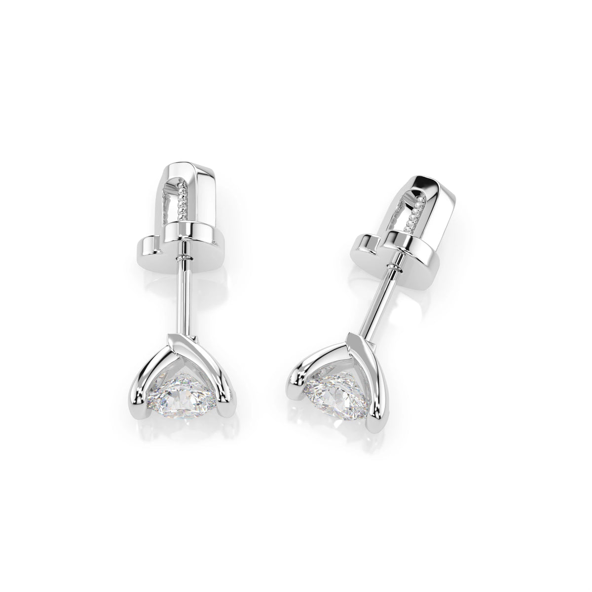 Cercei din Aur cu Diamante, Forma Rotund Briliant, 0,40 CT