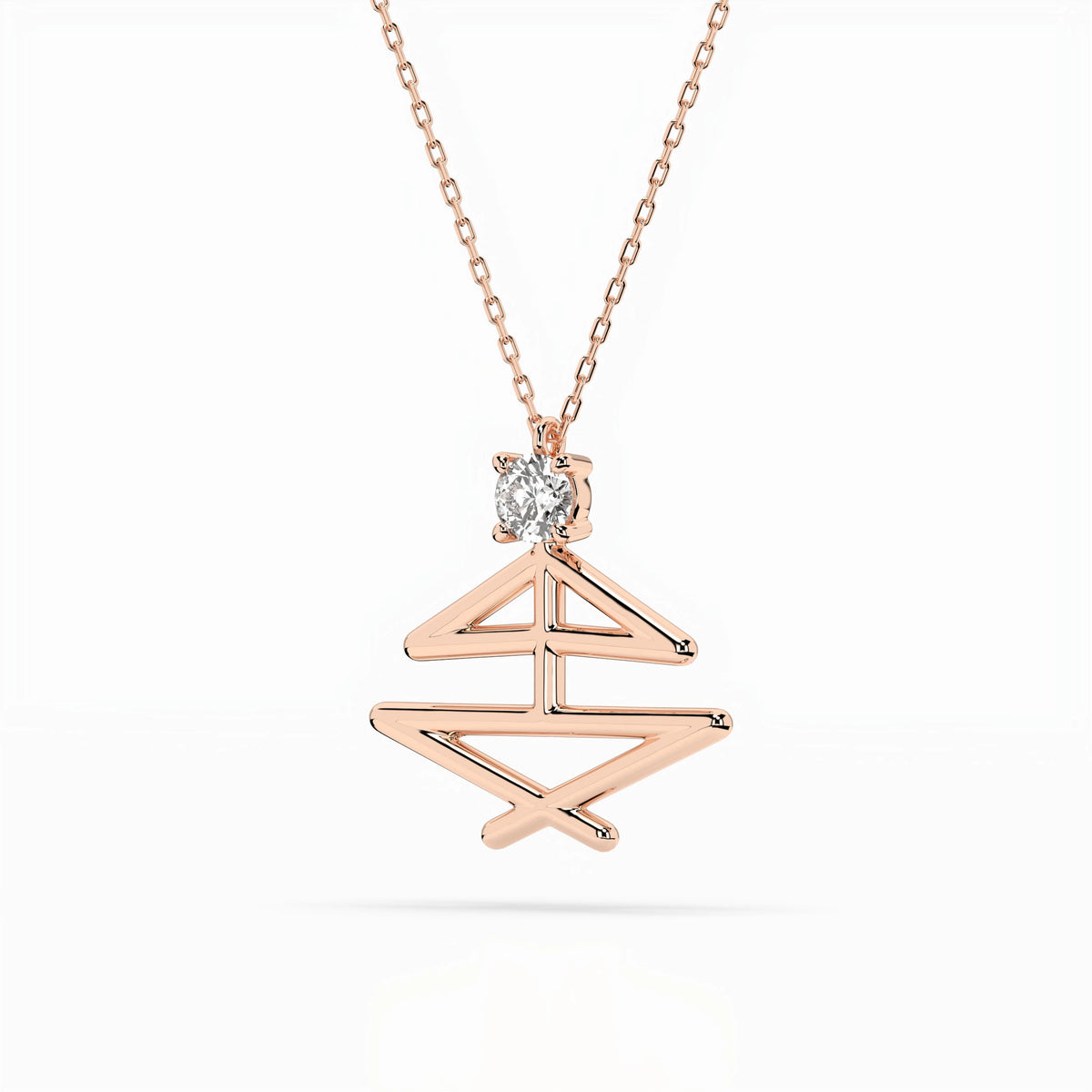 Colier din Aur cu Diamant, Forma Rotund Briliant, 0,10 CT