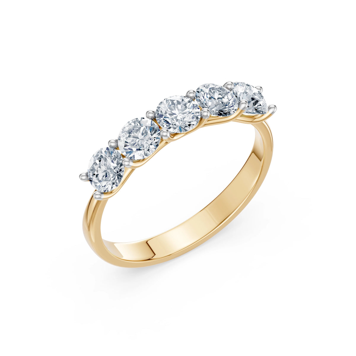 Inel din Aur cu Diamante, Forma Rotund Briliant, 1,25 CT