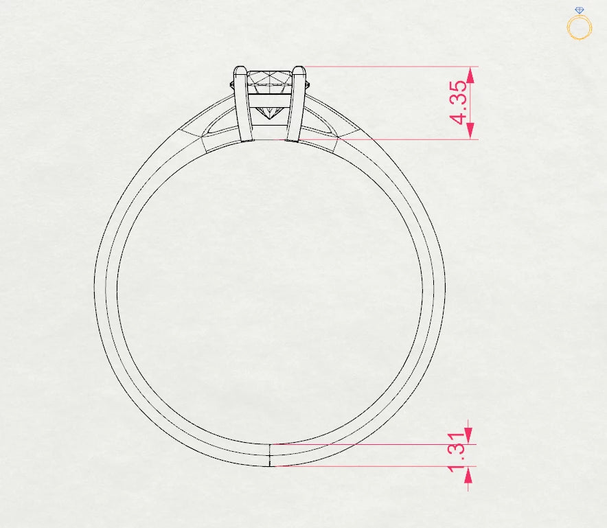 Inel de Logodnă Solitaire din Aur, Diamant Rotund Briliant 0,45 CT