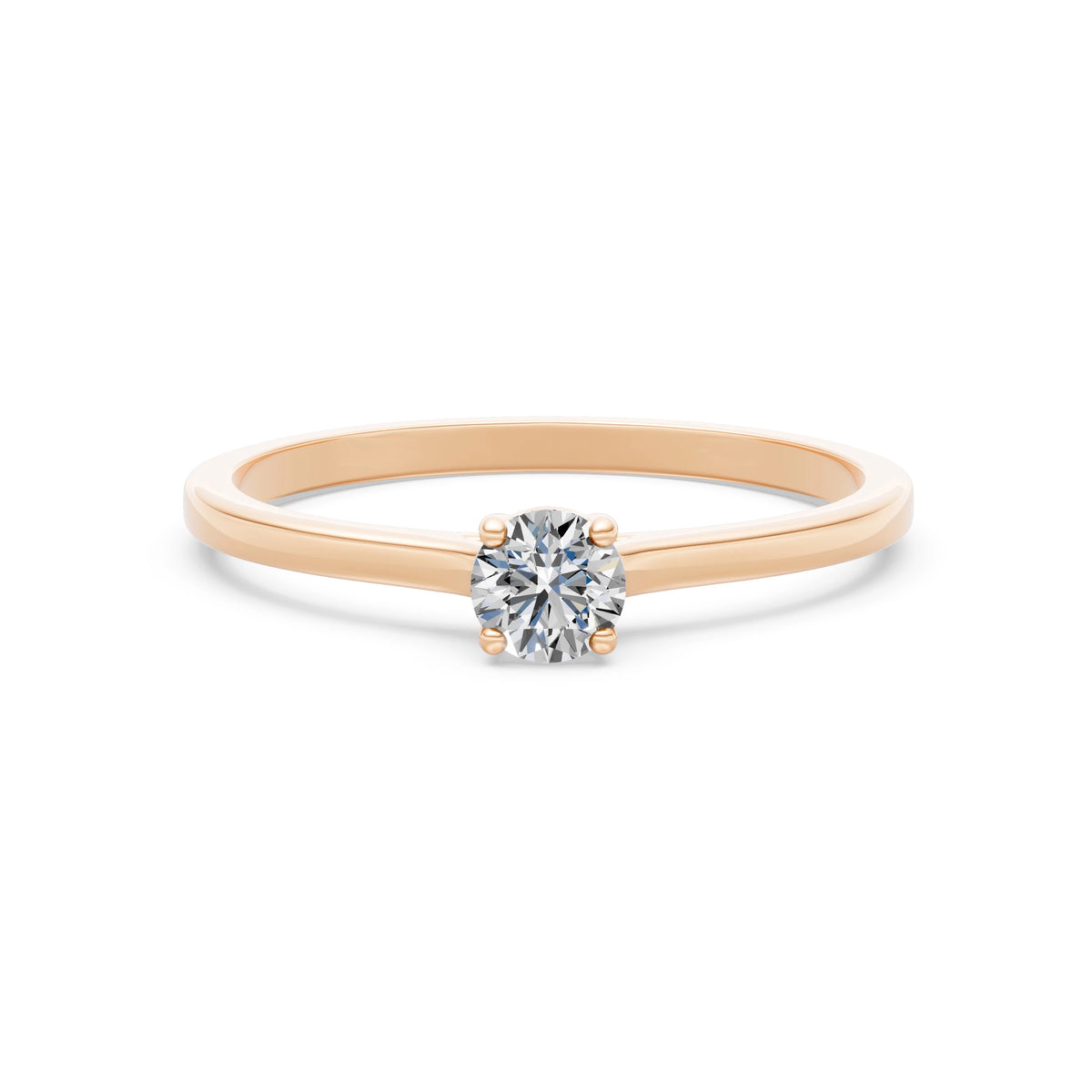 Inel de Logodnă Solitaire din Aur, Diamant Rotund Briliant 0,30 CT