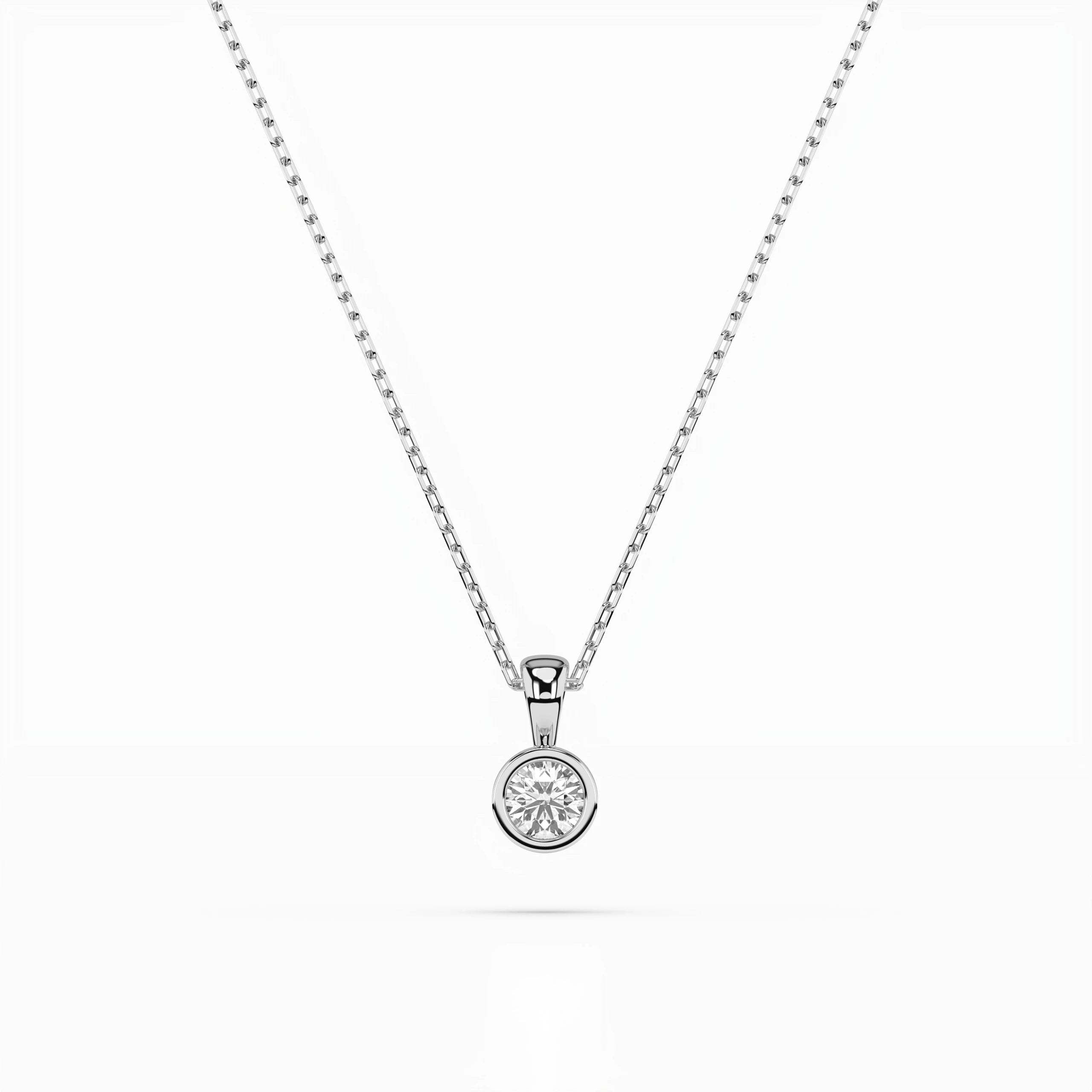 Colier din Aur cu Diamant Rotund Briliant 0.10 CT