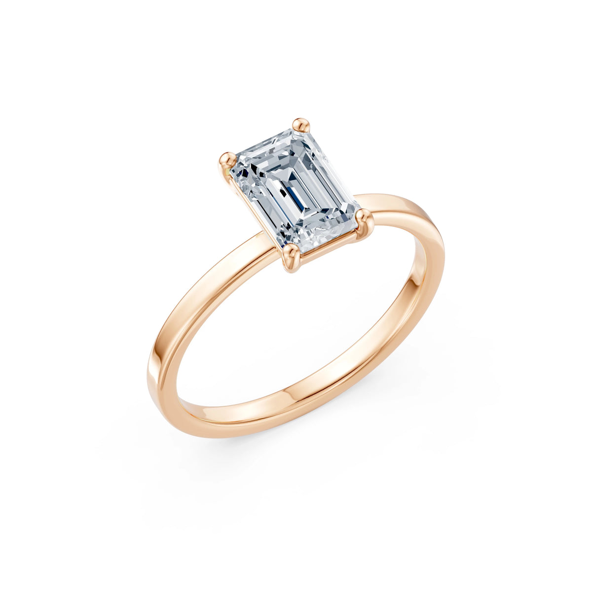 Inel de Logodnă Solitaire din Aur, Diamant Emerald 1,50 CT