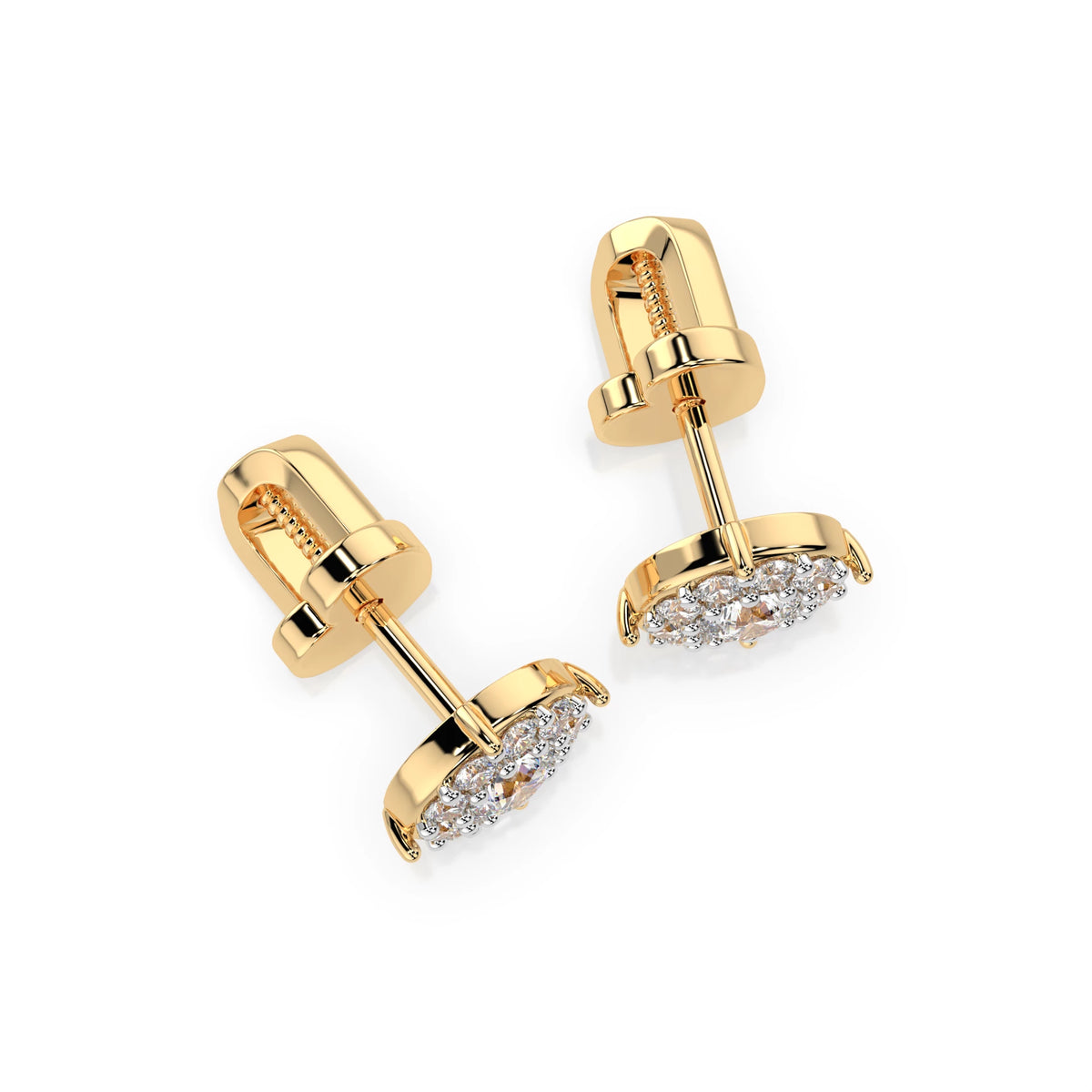 Cercei din Aur cu Diamante, Forma Rotund Briliant, 0,22 CT