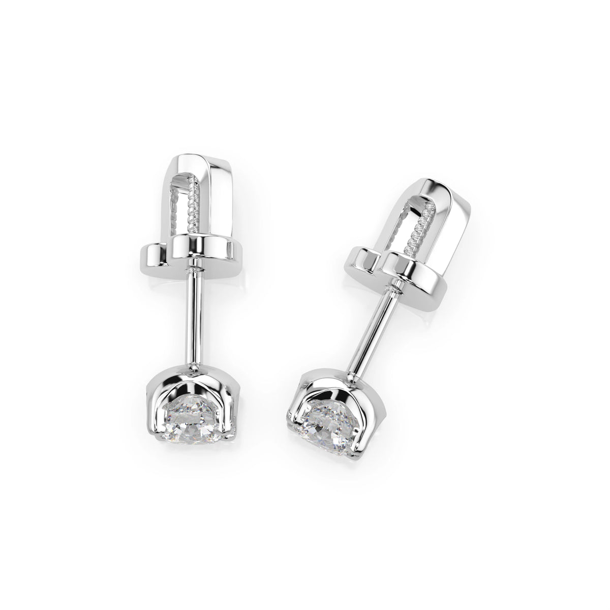 Cercei din Aur cu Diamante, Forma Rotund Briliant, 0,40 CT