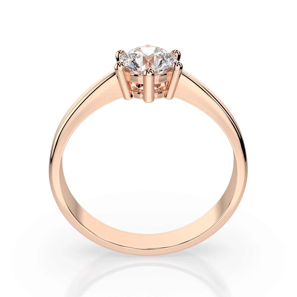 Inel de Logodnă Solitaire din Aur, Diamant Rotund Briliant 0,40 CT