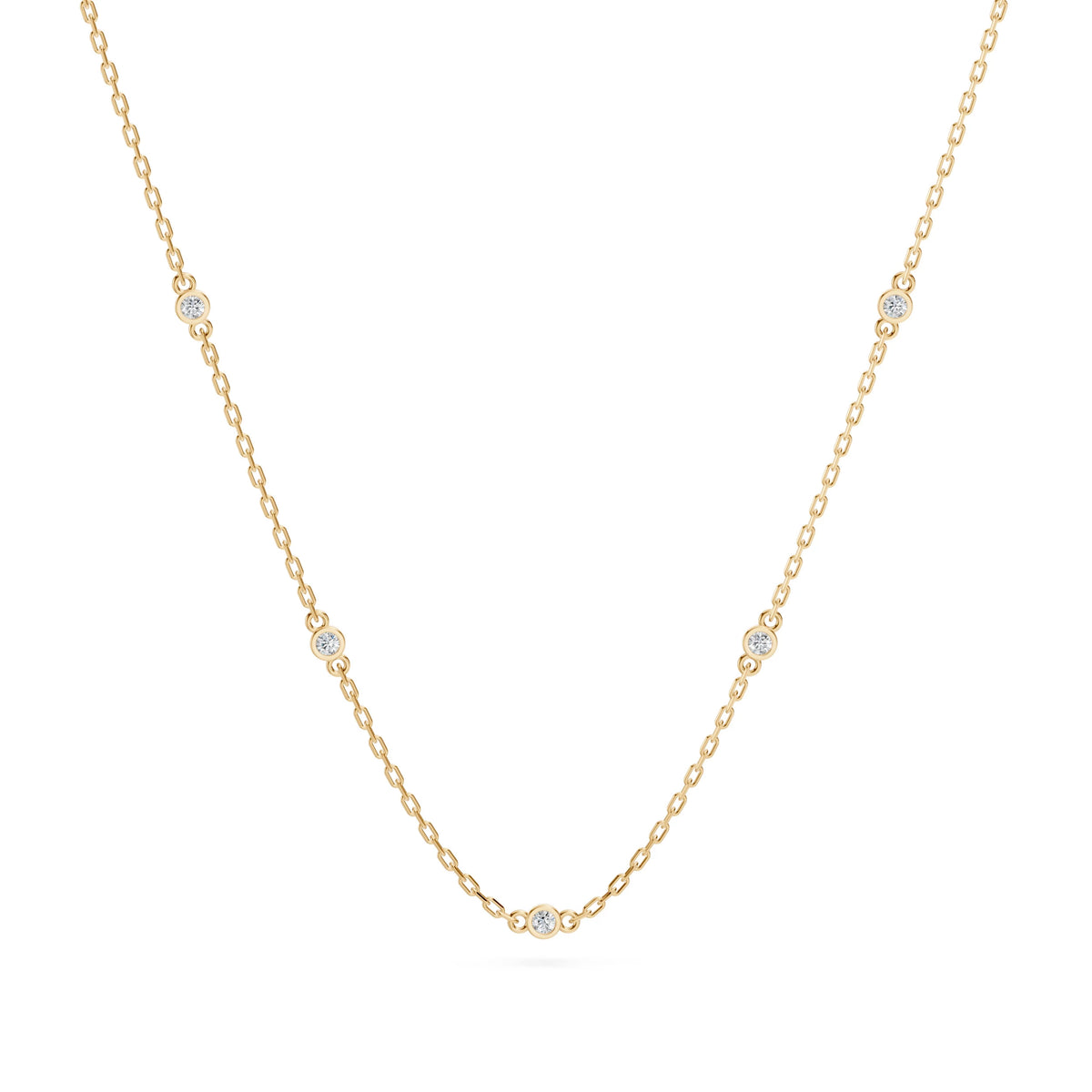 Colier din Aur cu Diamante, Forma Rotund Briliant, 0,07 CT