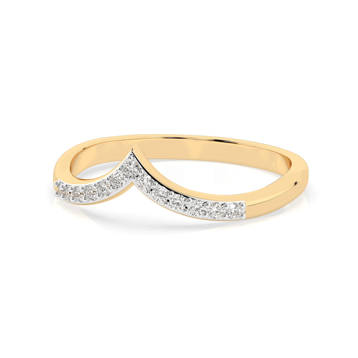 Inel din Aur cu Diamante, Forma Rotund Briliant, 0,13 CT