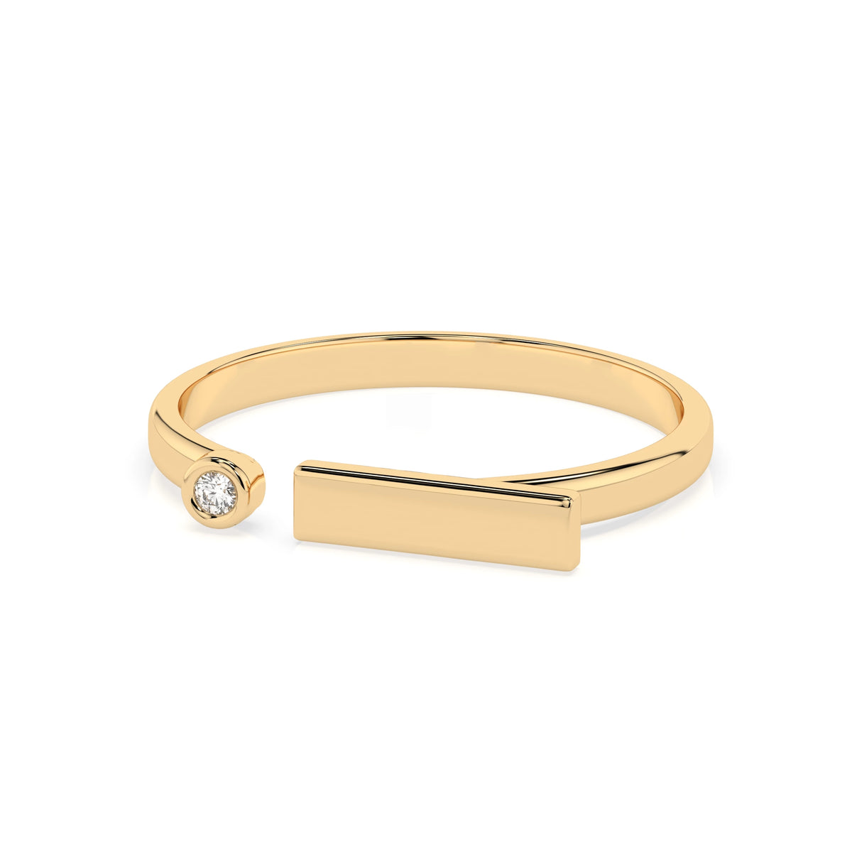Inel din Aur cu Diamant, Forma Rotund Briliant, 0,02 CT