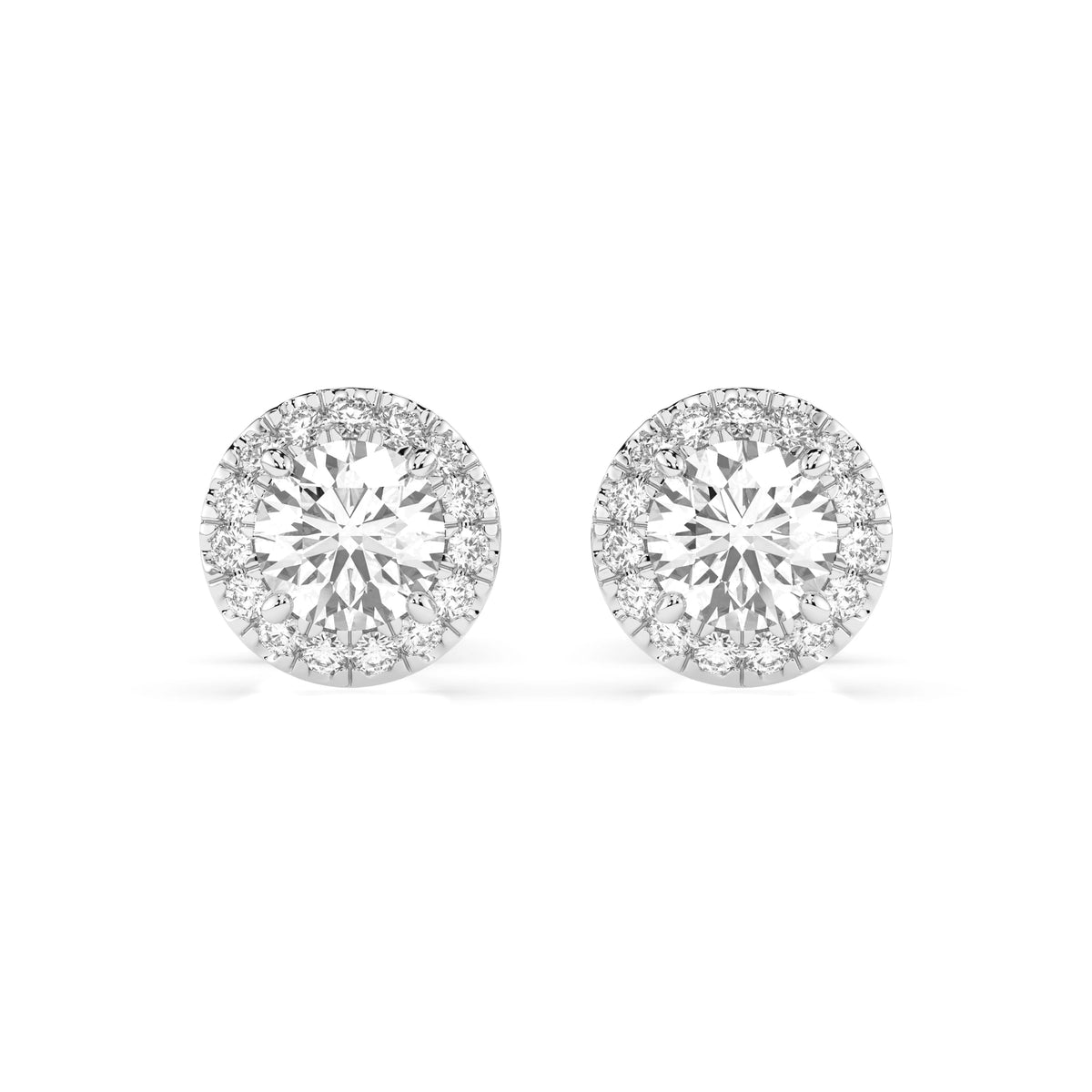 Cercei din Aur cu Diamante, Forma Rotund Briliant, 0,54 CT