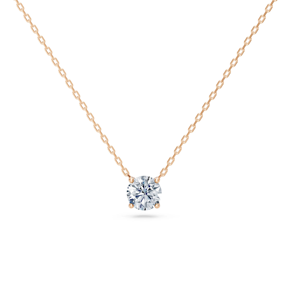 Colier din Aur cu Diamant, Forma Rotund Briliant, 0,70 CT