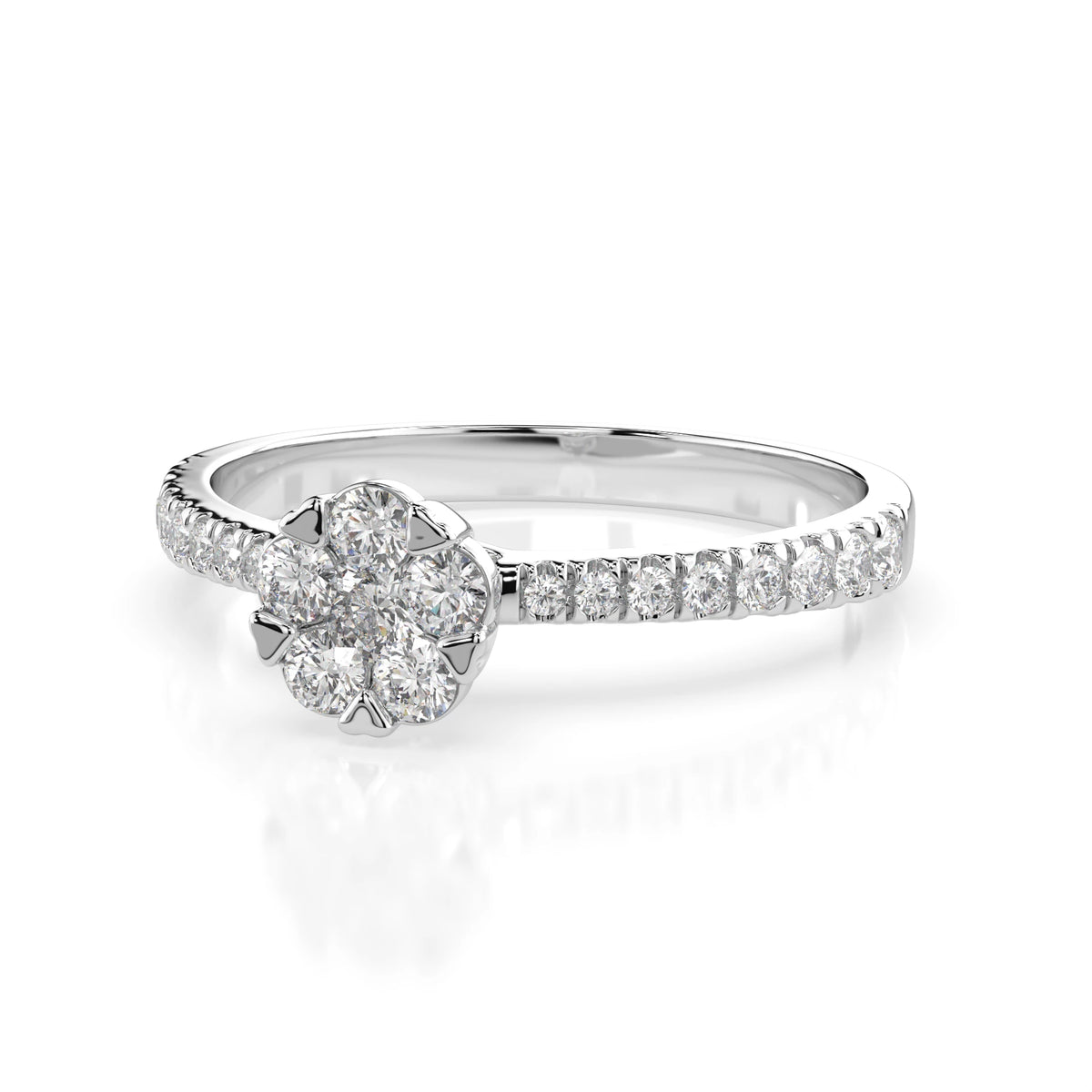 Inel din Aur cu Diamante, Forma Rotund Briliant, 0,33 CT