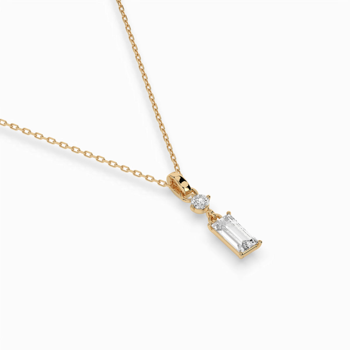 Colier din Aur cu Diamante, Forma Baguette, 0,34 CT