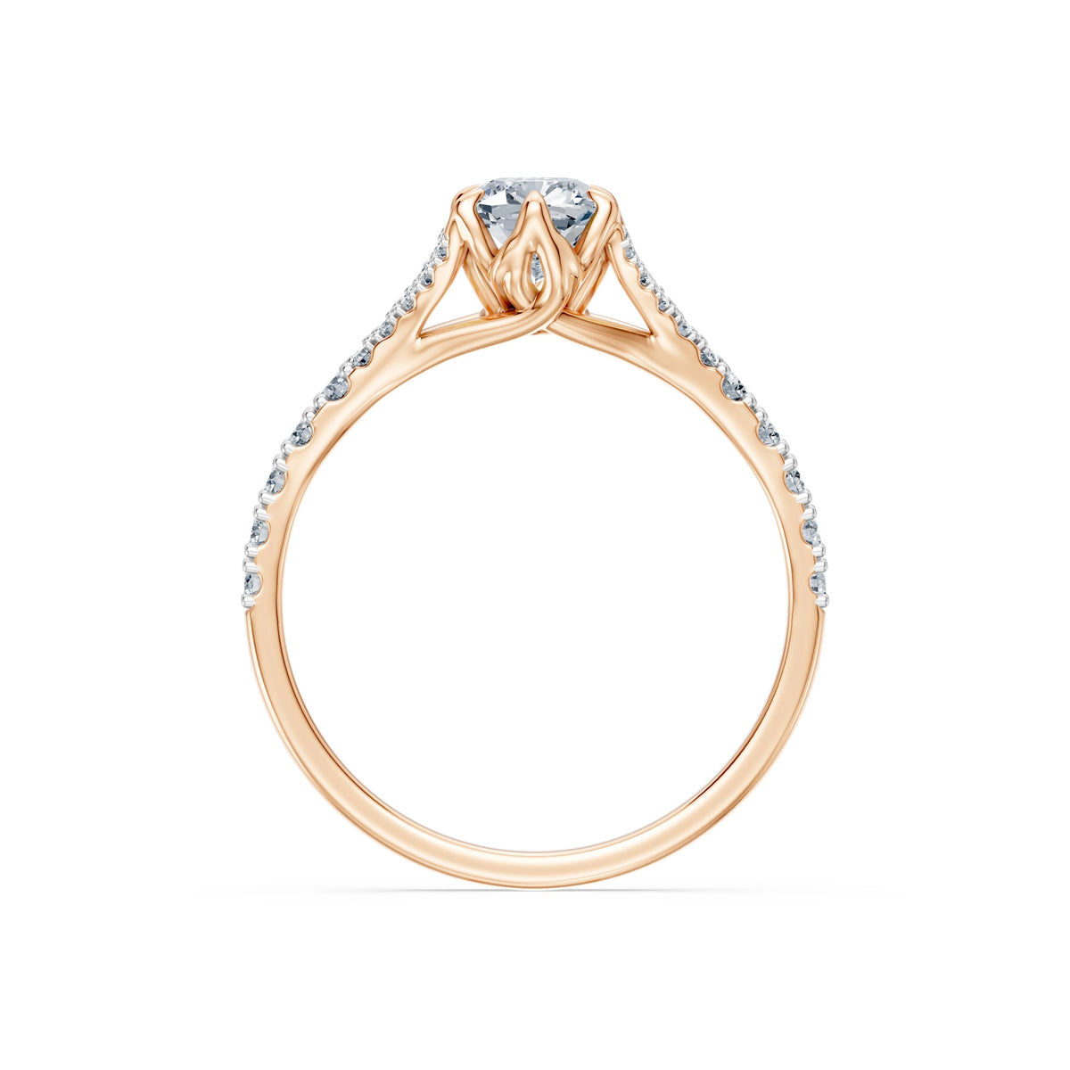 Inel de Logodnă din Aur cu Diamant Central Cushion și Diamante Laterale 1,29 CT