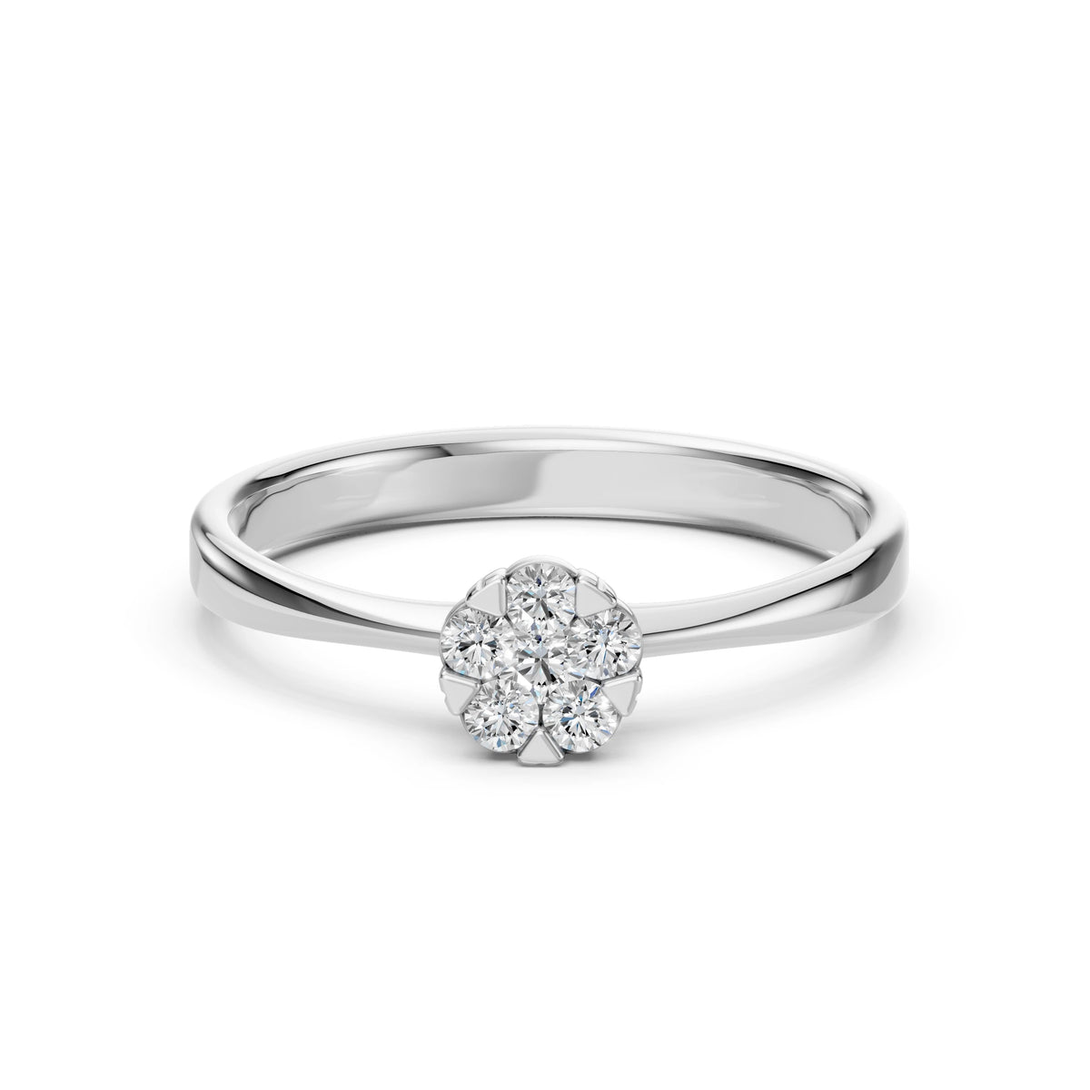 Inel din Aur cu Diamante, Forma Rotund Briliant, 0,20 CT