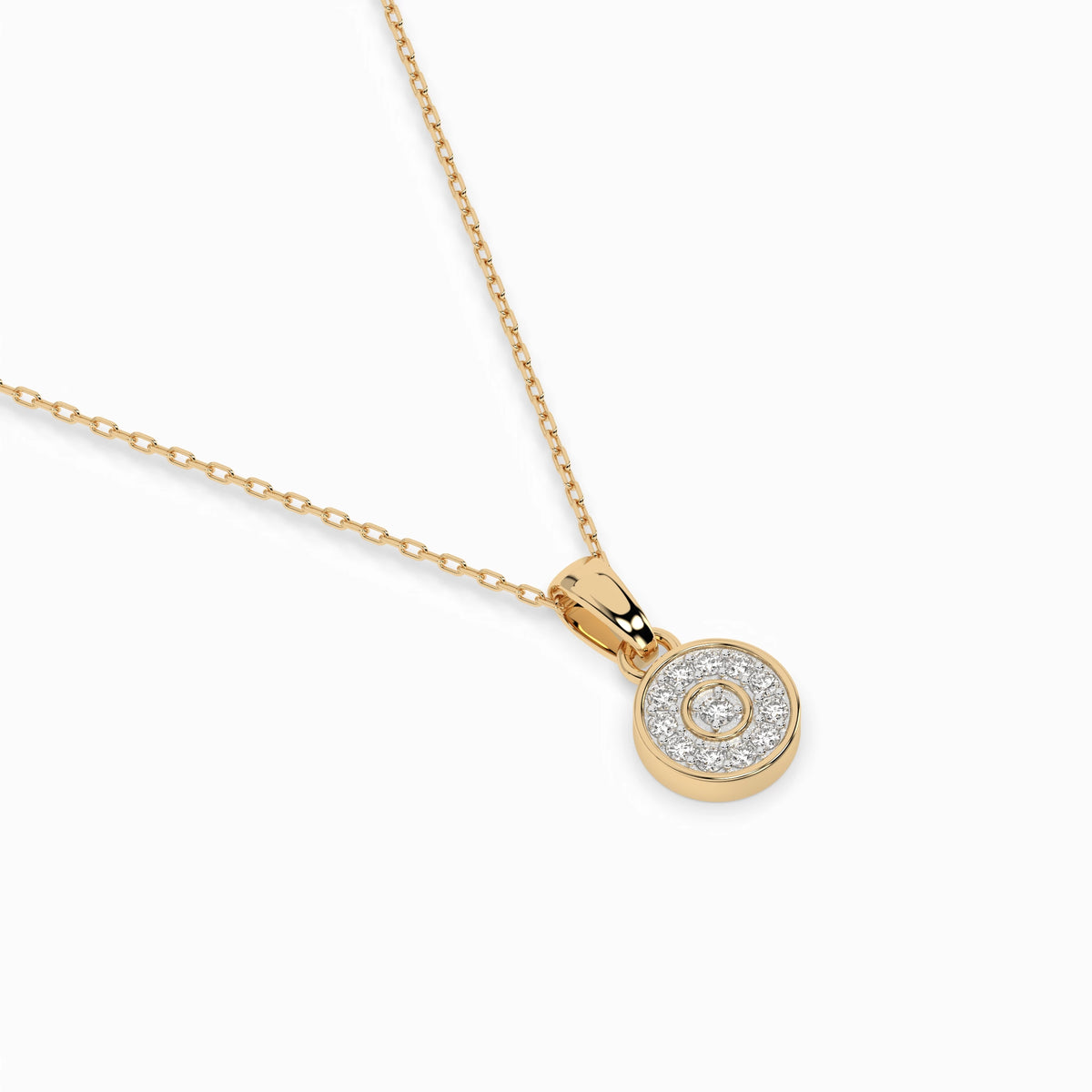 Colier din Aur cu Diamante, Forma Rotund Briliant, 0,08 CT