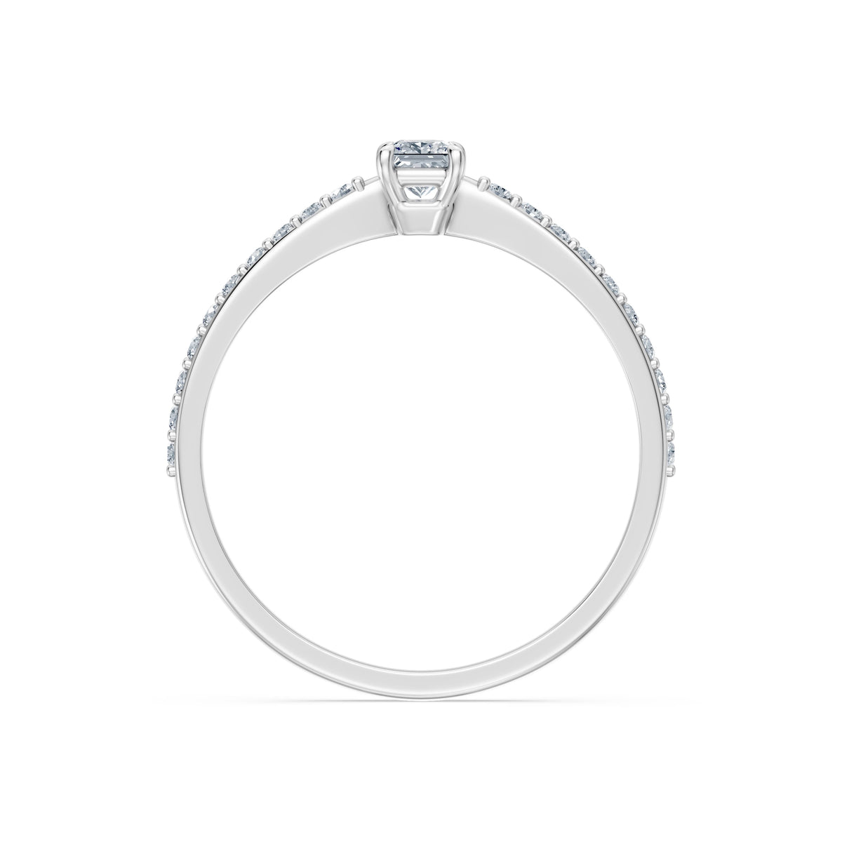 Inel de Logodnă Solitaire din Aur, Diamant Princess 0,17 CT