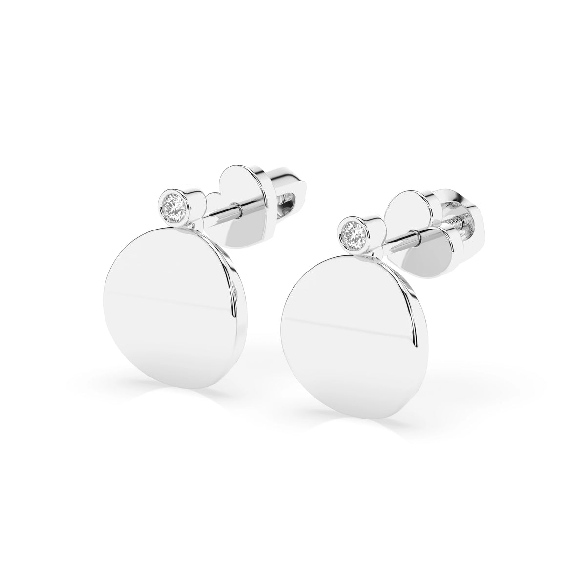 Cercei din Aur cu Diamante, Forma Rotund Briliant, 0,04 CT