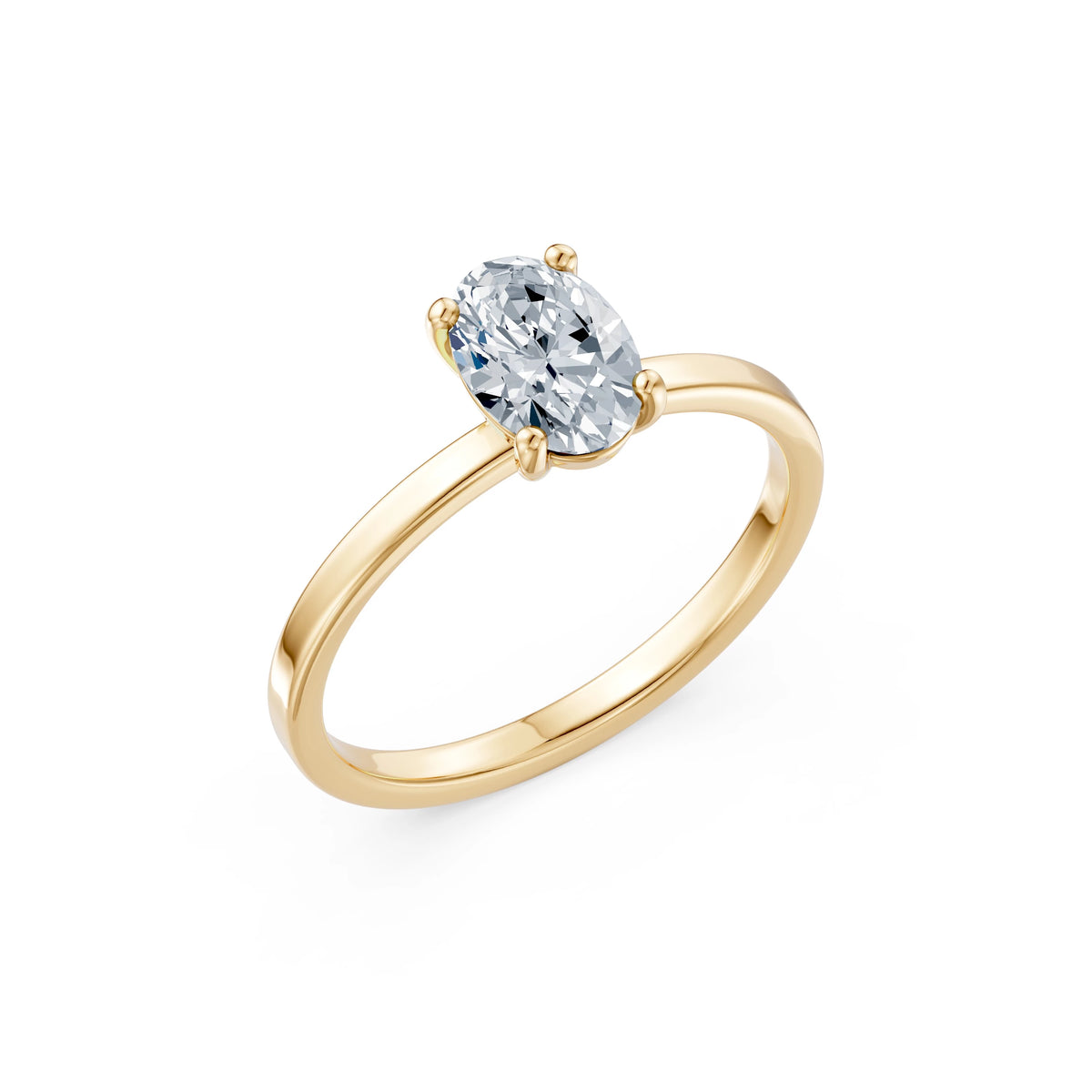 Inel de Logodnă Solitaire din Aur, Diamant Oval 1,00 CT