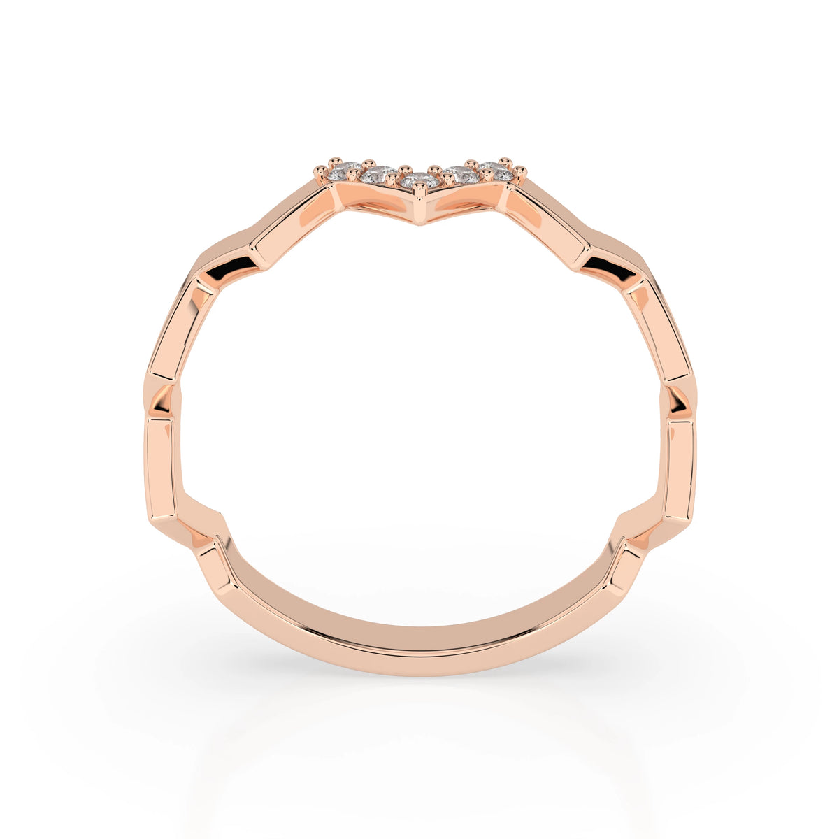 Inel din Aur cu Diamante, Forma Rotund Briliant, 0,05 CT