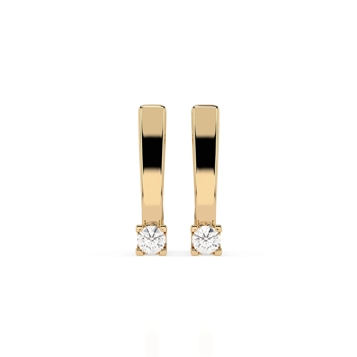 Cercei din Aur cu Diamante, Forma Rotund Briliant, 0,15 CT