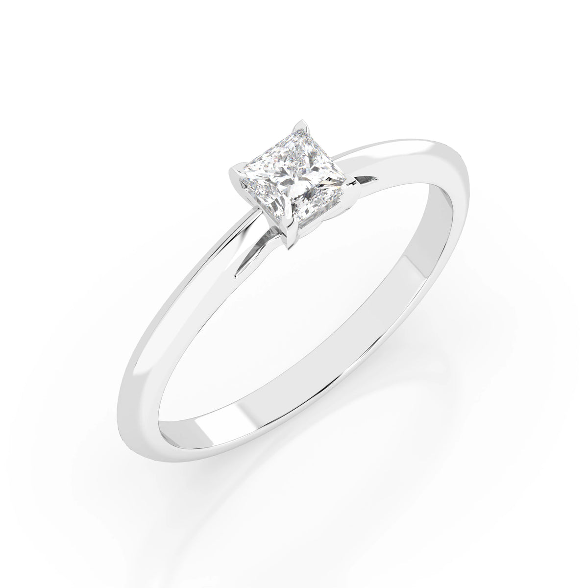 Inel de Logodnă Solitaire din Aur, Diamant Princess 0,30 CT