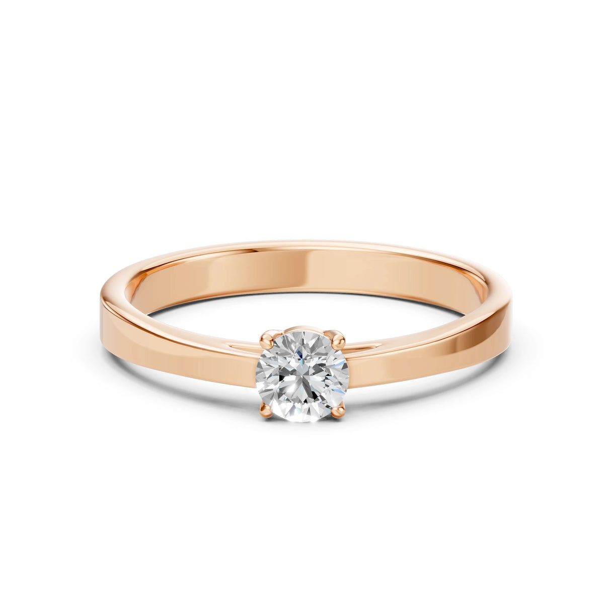 Inel de Logodnă Solitaire din Aur, Diamant Rotund Briliant 0,45 CT