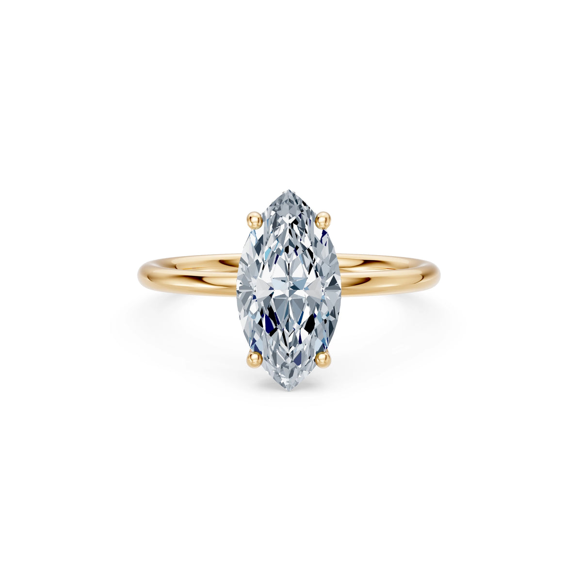 Inel de Logodnă Solitaire din Aur, Diamant Marquise 2,00 CT