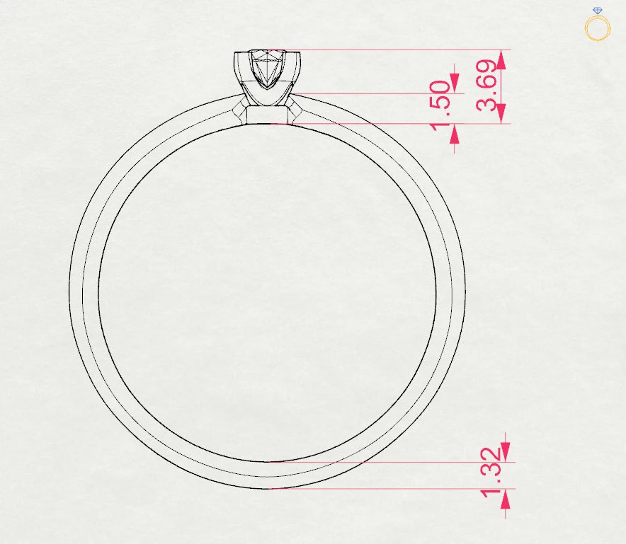 Inel de Logodnă Solitaire din Aur, Diamant Rotund Briliant 0,10 CT