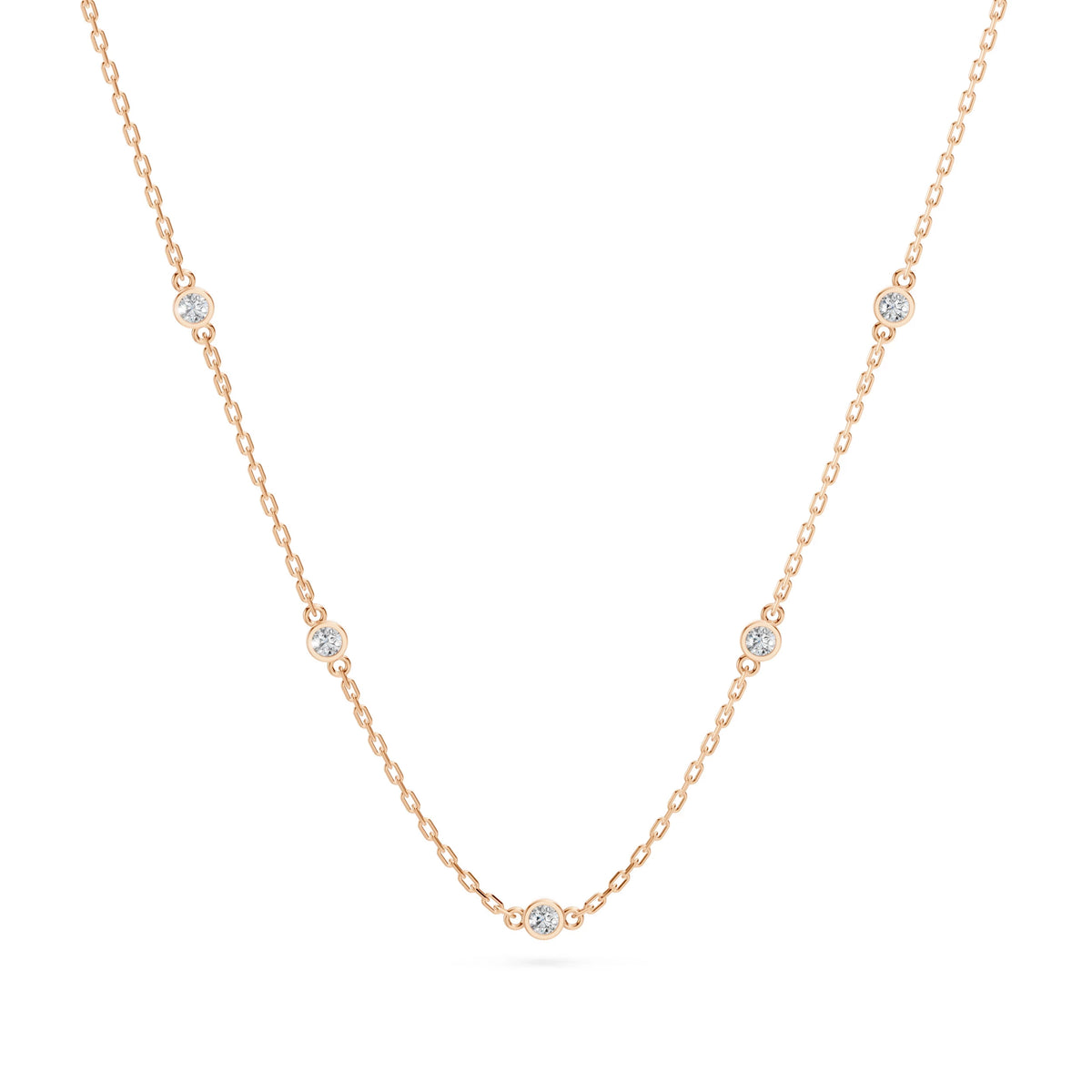 Colier din Aur cu Diamante, Forma Rotund Briliant, 0,14 CT