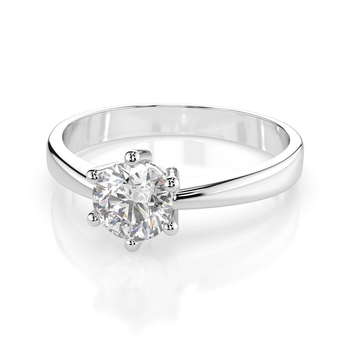 Inel de Logodnă Solitaire din Aur, Diamant Rotund Briliant 0,40 CT