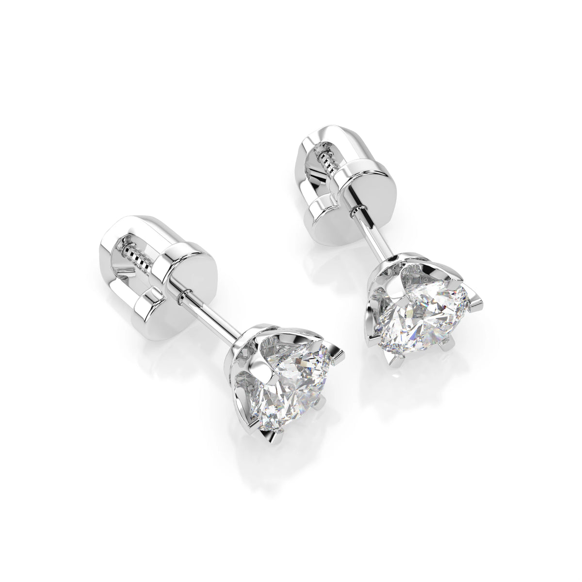 Cercei din Aur cu Diamante, Forma Rotund Briliant, 1,40 CT